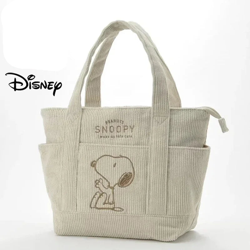 Bolsa Tote de Veludo Cotelê Disney Snoopy ORIGINAL • 1PC + FRETE GRÁTIS