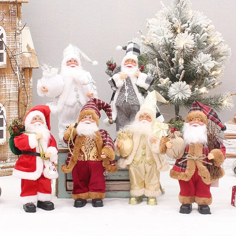 Coleção de Bonecos de Papai Noel com Sacos de Presentes – Decoração Natalina Exclusiva