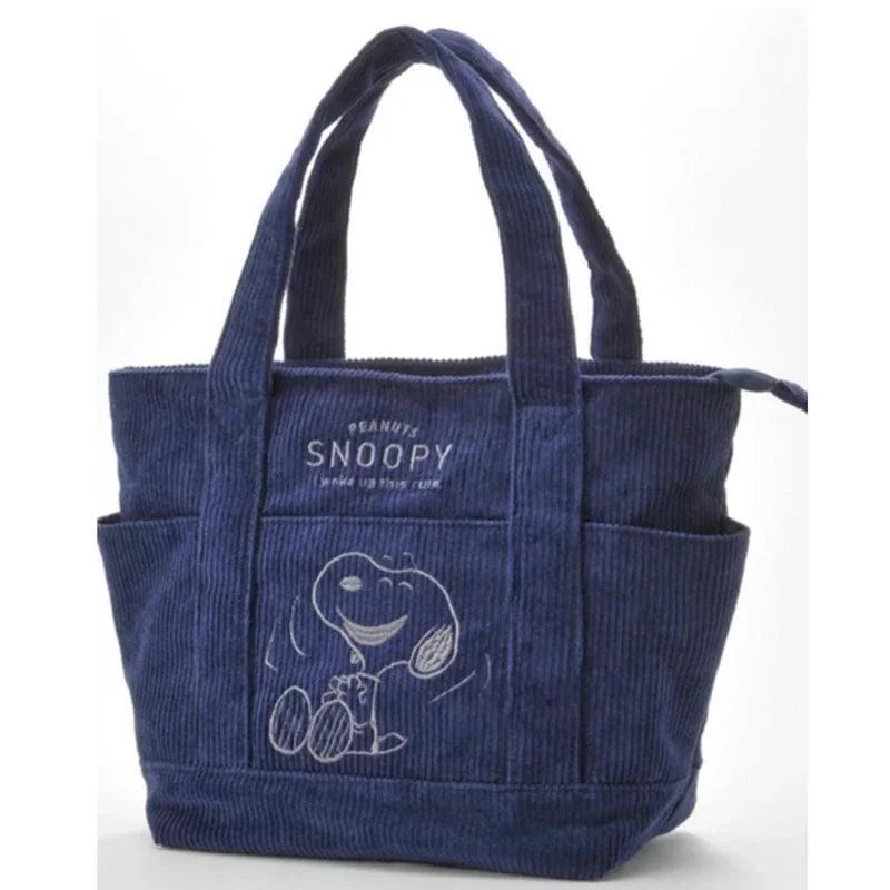 Bolsa Tote de Veludo Cotelê Disney Snoopy ORIGINAL • 1PC + FRETE GRÁTIS