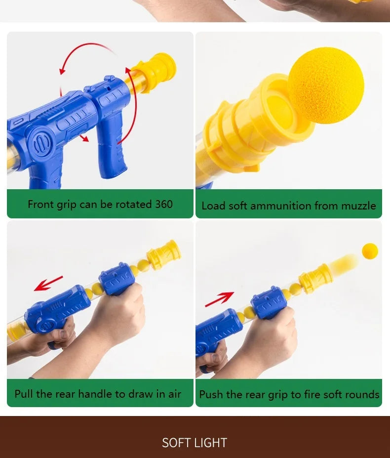 Hungry Shooting Duck Toys Air-powered Gun Soft Bullet Ball With Light Electronic Scoring Battle Games Funny Gun Toy for Kids