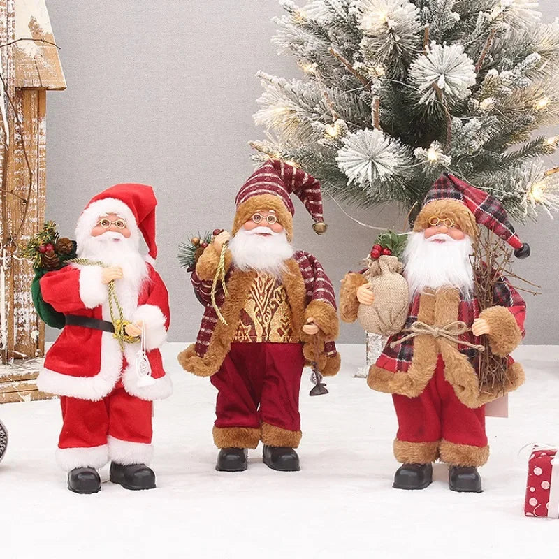 Coleção de Bonecos de Papai Noel com Sacos de Presentes – Decoração Natalina Exclusiva