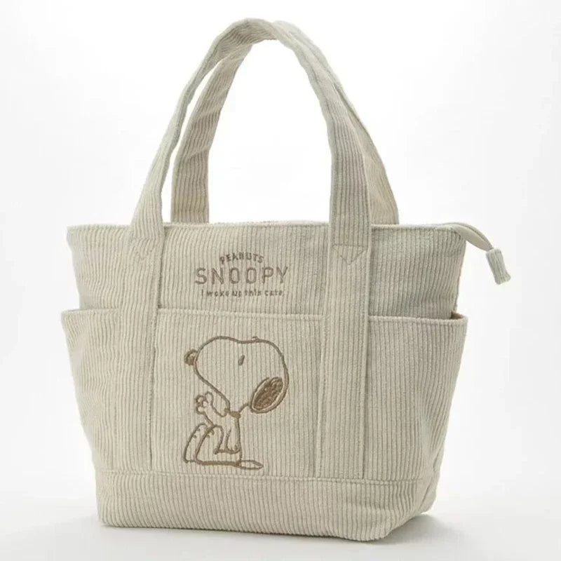 Bolsa Tote de Veludo Cotelê Disney Snoopy ORIGINAL • 1PC + FRETE GRÁTIS