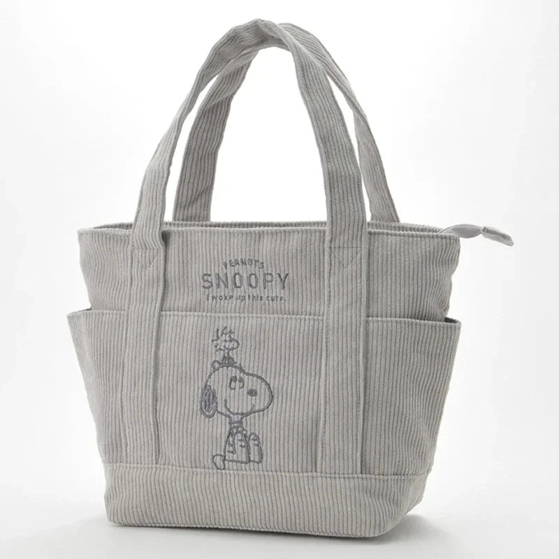 Bolsa Tote de Veludo Cotelê Disney Snoopy ORIGINAL • 1PC + FRETE GRÁTIS